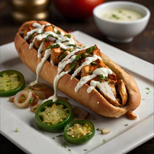 Large Chicken Tikka Cheesesteak.